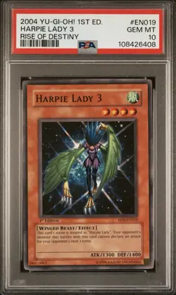 Yugioh Harpie Lady 3 LCJW-EN092 Super Rare 1st Ed PSA 10 - Image 1