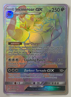 Incineroar GX 188/181 Rainbow Secret Rare Sun & Moon Team Up Pokemon TCG Card - Image 1