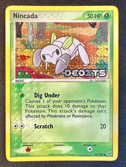 Nincada 67/107 2005 EX Deoxys Pokemon Card TCG Reverse Holo Stamped - Nm/Vlp - Image 1