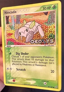 Nincada 67/107 2005 EX Deoxys Pokemon Card TCG Reverse Holo Stamped - Nm/Vlp - Image 2