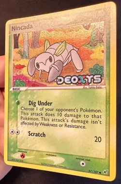 Nincada 67/107 2005 EX Deoxys Pokemon Card TCG Reverse Holo Stamped - Nm/Vlp - Image 3