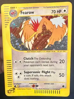 Fearow 11/165 2002 Expedition Base Set Pokemon Card WOTC Vintage Holo Rare - Mp - Image 1