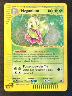 Meganium 18/165 2002 Expedition Base Pokemon Card Vintage WOTC Holo Rare - Lp - Image 1