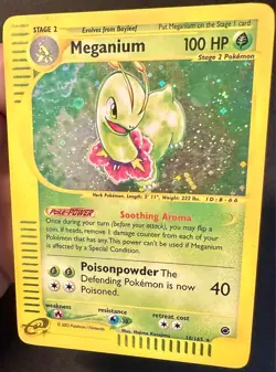 Meganium 18/165 2002 Expedition Base Pokemon Card Vintage WOTC Holo Rare - Lp - Image 3