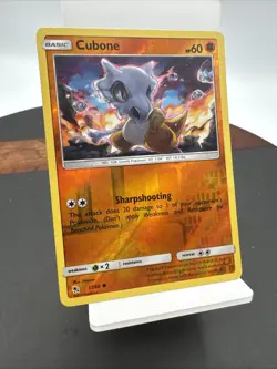 Pokemon TCG Cubone Reverse Holo Common Card Hidden Fates 37/68 - Image 1