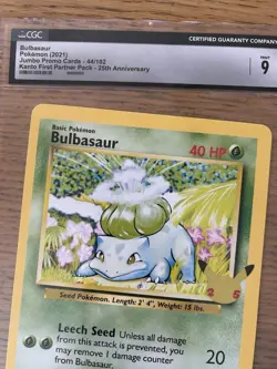 Baulbasaur Jumbo Promo Card 44/102 Kano First Partner Pack CGC 9- 2021 - Image 1