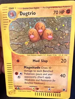 Dugtrio SWIRL!! 101/165 2002 Expedition Base Pokemon Card Vintage Holo Rare - Mp - Image 2