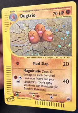 Dugtrio SWIRL!! 101/165 2002 Expedition Base Pokemon Card Vintage Holo Rare - Mp - Image 5