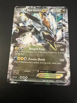 Black Kyurem EX 101/149 BW: Boundaries Crossed 2012 Pokemon Card Ultra Rare LP - Image 1