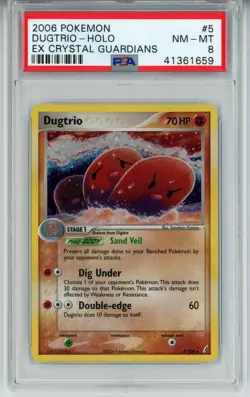 2006 POKEMON EX CRYSTAL GUARDIANS DUGTRIO #5 REVERSE PSA 8 NM #41361659 - Image 1