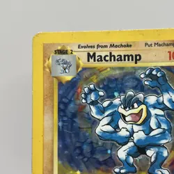 Machamp Holo 1st Edition Gray Stamp Error #8/102 Base Set Pokemon 1999 MP - Image 2