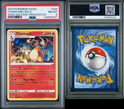2020 Pokemon Vivid Voltage Charizard Cracked Ice Holo Psa 8 - Image 1