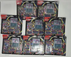 Pokemon Mega Phantasmal Flames Three Pack Booster Blister Lot of 8 - Image 1
