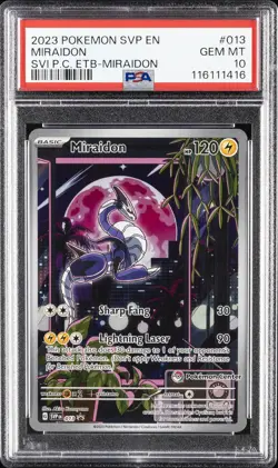 2023 POKEMON SCARLET & VIOLET POKEMON CENTER ETB PROMO SVP #013 MIRAIDON PSA 10 - Image 1