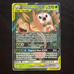 Rowlet & Alolan Exeggutor GX 1/236 Pokemon Unified Minds SM Ultra Rare Holo NM - Image 1