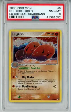 2006 POKEMON EX CRYSTAL GUARDIANS DUGTRIO #5 REVERSE PSA 8 NM #41361652 - Image 1