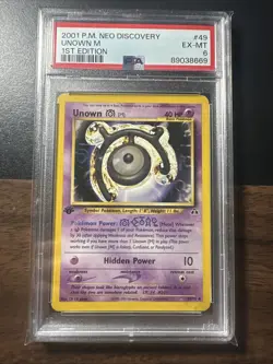 Pokemon PSA 6 EX-MT Unown 49/75 Neo Discovery 1st Edition 2001 - Image 1
