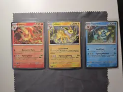 Flareon Jolteon Vaporeon SVP 167 168 169 Pokemon Black Star Promo Cosmos Holo - Image 1