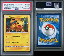 2017 Pokemon Pin Collection Pikachu Sm76 Promo Psa 8 - Image 1