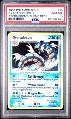 2008 POKEMON DIAMOND & PEARL STORMFRONT THEME DECK #19 GYARADOS-HOLO PSA 8 - Image 1