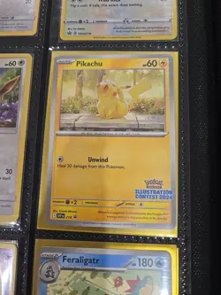 Pikachu 214 Black Star Promo - 2024 Pokemon Illustration Contest Stamped - NM - Image 1