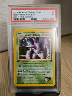 **2000 POKEMON GYM CHALLENGE HOLO-1ST EDITION #7 GIOVANNI'S NIDOKING PSA 7 - Image 1