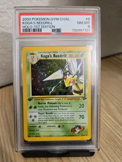 **2000 POKEMON GYM CHALLENGE HOLO-1ST EDITION #9 KOGA'S BEEDRILL PSA 8 - Image 1