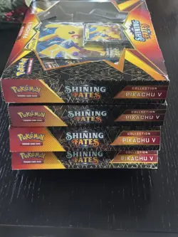 ✅POKEMON: LOT OF 4 Shining Fates Pikachu V Collection Box NEW FACTORY SEALED - Image 2
