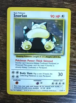 Jungle Snorlax 11/64 No Symbol error Misprint Holo Rare Pokemon Card - Image 1