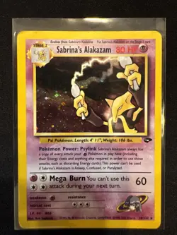 Pokemon Alakazam Sabrina's 16/132 Holographic Rare Gym Challenge TCG Card HP - Image 1