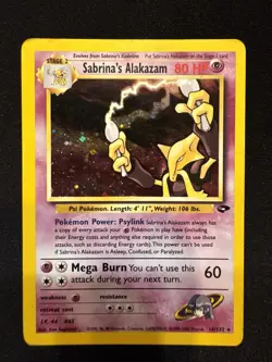 Pokemon Alakazam Sabrina's 16/132 Holographic Rare Gym Challenge TCG Card HP - Image 2