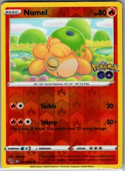 Numel (Peelable Ditto) 013/078 Reverse Holo Pokemon GO - Pokemon Card - NM - Image 1
