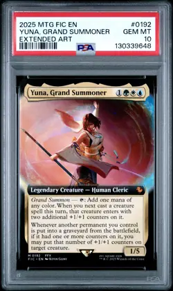 2025 MTG FINAL FANTASY COMMANDER EXTENDED ART #0192 YUNA, GRAND SUMMONER PSA 10 - Image 1