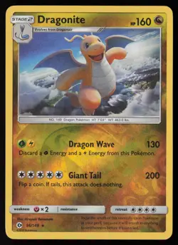 Pokemon Dragonite 96/149 SM Base Set Reverse Holo Pack Fresh - NM - Image 1