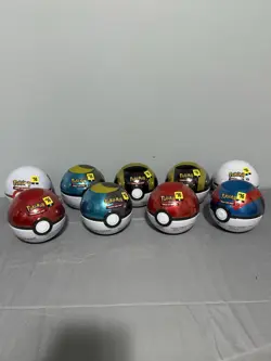 ! BRAND NEW ! Lot of 9 Pokemon TCG Pokeball tins [27 TOTAL BOOSTER PACKS] - Image 2