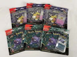 SEALED LOT of 6 - Pokemon Paldean Fates Tech Sticker Collection 3 Pack Blisters - Image 1
