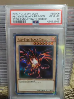 PSA 10 Red Eyes Black Dragon 25th Anniversary EN006 2023 YU-GI-Oh! Legendary Co - Image 1