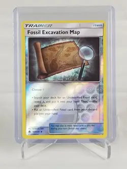 Fossil Excavation Map Trainer Holo #107 Pokemon Card 2018 - Image 1
