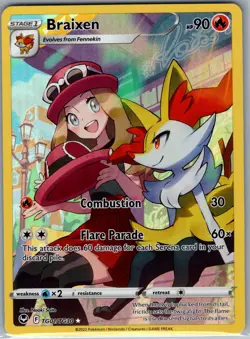 Braixen TG01/TG30 SWSH12: Silver Tempest Trainer Gallery - Pokemon Card - NM - Image 1