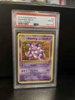 PSA 8 | 2016 Pokemon XY Evolutions Nidoking HOLO #45/108 | NM-MT Graded Card - Image 1