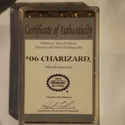 pokemon 23k gold plated trading card charizard - Image 3