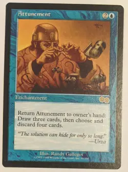 MTG English Magic Card Near Mint ATTUNEMENT from Urza's Saga - Image 1