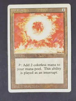 MTG Magic the Gathering Sol Ring Revised Edition MP Moderate Play condition - Image 1
