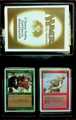 mtg magic gathering Revised Starter Box Incomplete Instructions felt bag counter - Image 2