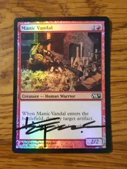 MTG FOIL Manic Vandal-Artist Signed (Christopher Moeller) - Core Set 2011 #151 - Image 1