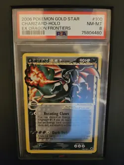 2006 Pokemon Gold Star Holo Charizard PSA 8 Dragon Frontiers #100 - Image 1