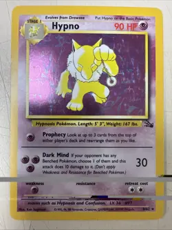 Pokemon Fossil Unlimited Hypno Holo 8/62 - Image 1