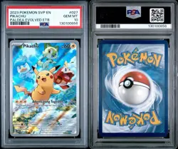 2023 POKEMON SVP EN-SV BLACK STAR PROMO #027 PIKACHU PALDEA EVOLVED ETB PSA 10 - Image 3