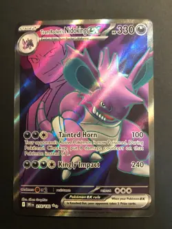Team Rocket's Nidoking EX 216/182 Pokemon Destined Rivals Scarlet & Violet NM - Image 1