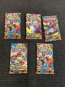 Pokemon Mega Evolution Booster Pack Lot of 5 - Image 1